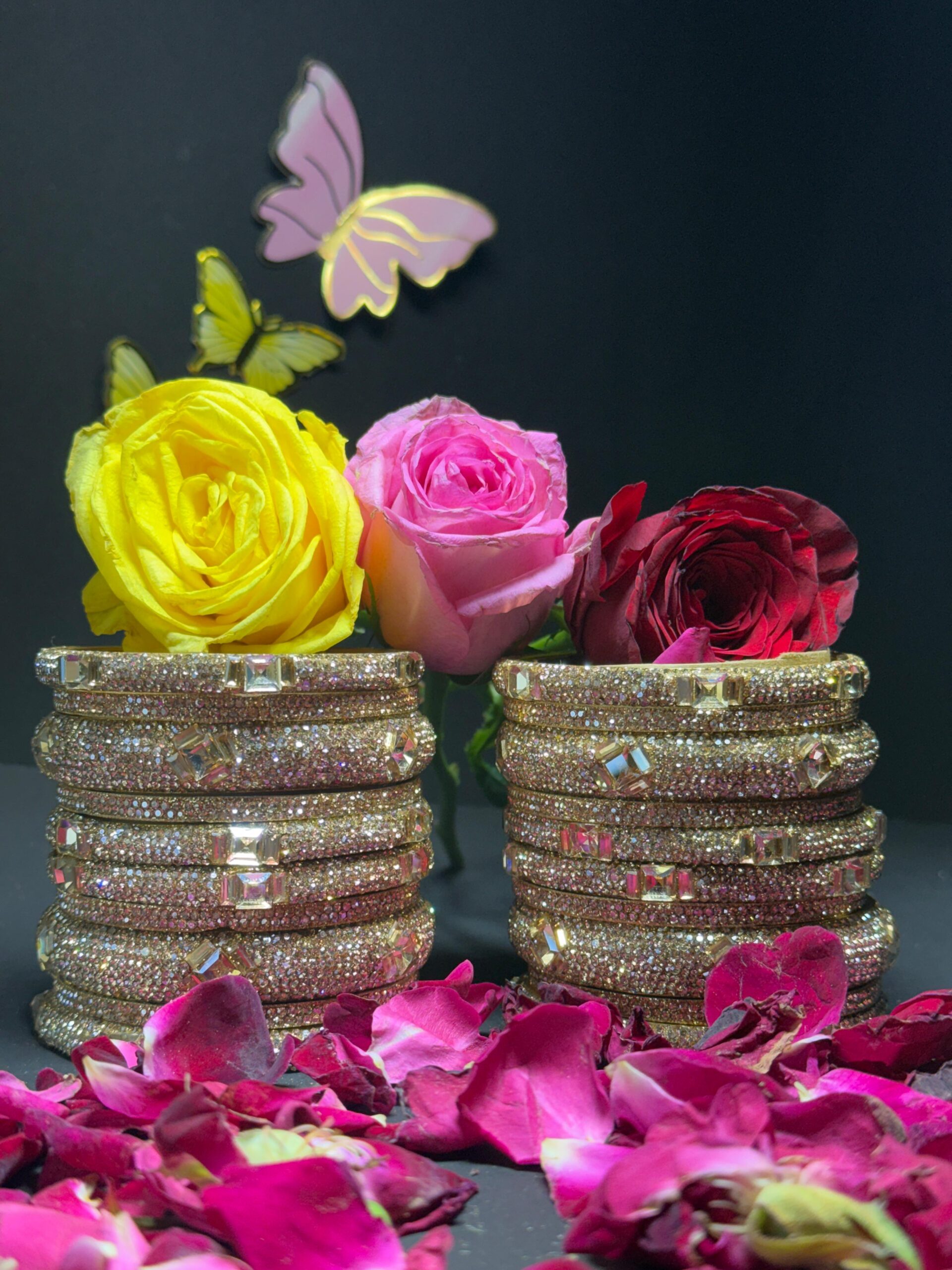 Premium Diamond-Look Bridal Bangles Set - Image 4